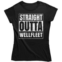 Straight Outta Wellfleet City Grunge Worn Look Cool Ladies T Shirt