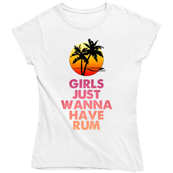 Girls Just Wanna Have Rum Funny Womens Ladies T Shirt