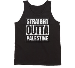 Straight Outta Palestine City Grunge Worn Look Parody Tanktop