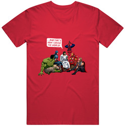 And That's How I Saved The World Jesus - Red T Shirt