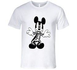 Mickey Mouse Skeleton Men's Fitted T Shirt
