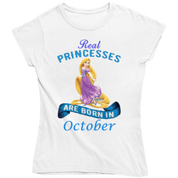 Real Princesses Are Born In October Rapunzel Ladies T Shirt Real Princesses Are Born In October Rapunzel Ladies T Shirt