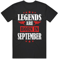 Legends Born September Black T Shirt