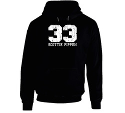 Scottie Pippen #33 Chicago Basketball Fan Worn Look Sports Hoodie
