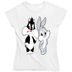 Looney Tunes Baby Sylvester & Baby Bugs Bunny Ladies T Shirt