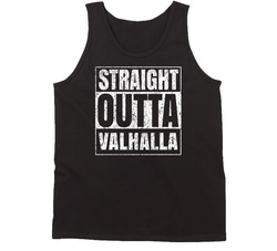 Straight Outta Valhalla City Grunge Worn Look Parody Tanktop