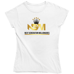 Ladies Fitted White Ngm Ladies T Shirt