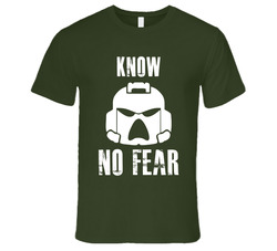 Warhammer 40k Space Marines Know No Fear Tee Military Green T Shirt