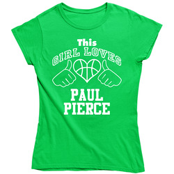 Paul Pierce This Girl Loves Heart Boston Basketball Ladies T Shirt
