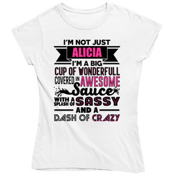 Not Just Alicia Wonderful Awesome Custom Name Mothers Day Ladies T Shirt