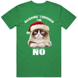 Dashing Through The No Grumpy Cat Christmas Funny T Shirt