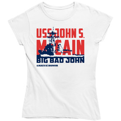 Big Bad John Mccain Uss July 4 Veterans Day Ladies T Shirt