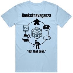 Geekstravaganza Logo Board Games Rpg Event Black Text T Shirt