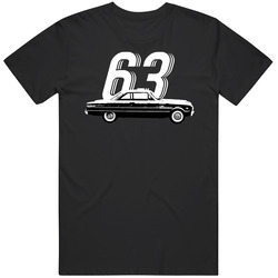 1963 Ford Falcon 1st Gen Sports Hardtop 260 V8 4 Speed B And W Vintage Car Year Fan T Shirt
