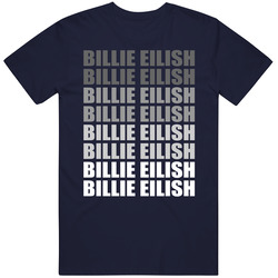Billie Eilish Tulisan Susun Navy T Shirt