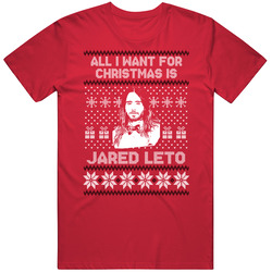 Jared Leto All I Want For Christmas Ugly Christmas Fan T Shirt