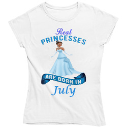 Real Princesses Are Born In July Tiana Ladies T Shirt