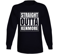 Straight Outta Kenmore Distressed Look City Grunge Cool Long Sleeve T Shirt