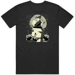 Space Wolf Howling Moon T Shirt