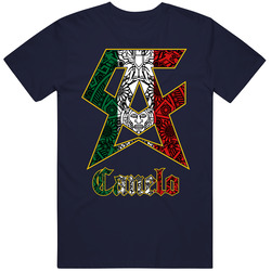 Canelo Mexican Flag Navy T Shirt