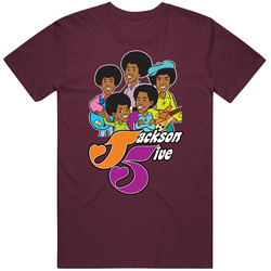 Jackson 5 5ive Five Burgundy T Shirt