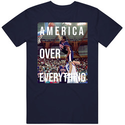 America Over Everything Vince Carter Usa Basketball Sports Fan Olympics Toronto 6ix Slam Dunk And1 Hoops Overtime Crossover Fitness Gym Coach North Carolina California United States Swagg Cool T Shirt