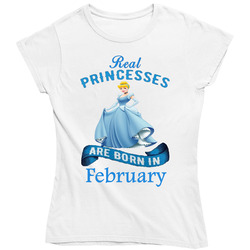 Real Princesses Are Born In February Cinderella Ladies T Shirt