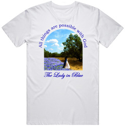 All Things Are Possible With God Dark Blue Letters T Shirt