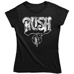 New T-shirt Rush Rock Band Geddy Lee Neil Peart Starman Womens Ladies Black Tee S-2xl Ladies T Shirt