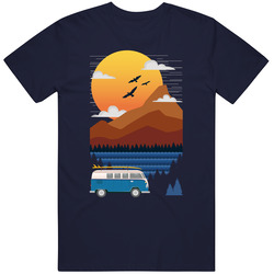Vw Van Mountain Camping Adventure Men's T Shirt