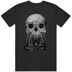 Astronaut Moon Landing Skull Illusion T-shirt Space Exploration T Shirt