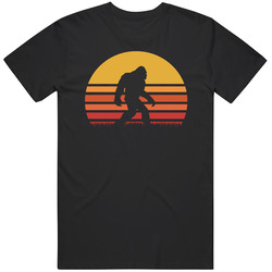 Retro Sun Bigfoot Silhouette T-shirt Sasquatch Tee  Believe T Shirt