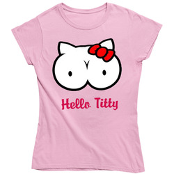Cute Hello Titty Funny Parody  Sexy Ladies T Shirt