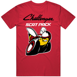 Dodge Challenger Skat Pack Logo Bumble Bee Red T Shirt