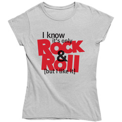 Rolling Stones - I Know It's Only Rock And Roll - Ladies Sports Gray Ladies T Shirt