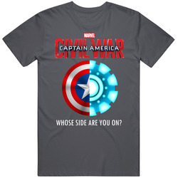 Captain America Civil War T Shirt Iron Man Marvel Comics Movie Whose Side Are You On? T Shirt