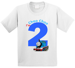 Choo Choo I'm Two Thomas the Train and Friends Second Birthday Shirt Boy or Girl T Shirt