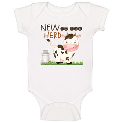 Morgan's Farm New To The Herd Bodysuit, Cow Newborn Baby Clothes Baby One Piece