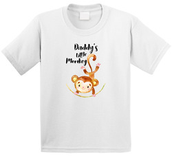 Little Monkeys Daddy's Little Monkey Shirt, Safari Boy Clothes T Shirt