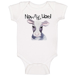 Little Farmer New To The Herd Baby Bodysuit, Farm Newborn Clothes Baby One Piece