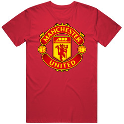 Manchester United F.c. Badge Football Soccer Club Uk Premier League Fan Red T Shirt