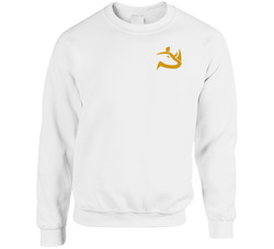 Crewneck- White And Gold Crewneck Sweatshirt Crewneck Sweatshirt