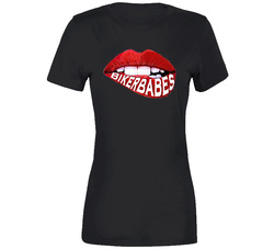 Lip It Out Bikerbabes Text White Ladies T Shirt Lip It Out Bikerbabes Text White Ladies T Shirt