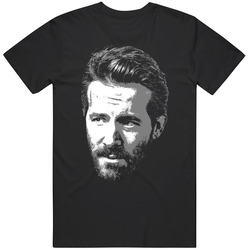 Ryan Reynolds Portrait Black And White T Shirt