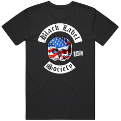 Black Label Society-skull In Red White & Blue T Shirt
