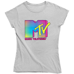 Mtv Logo Fluorescent Colors Graphic Ladies T Shirt