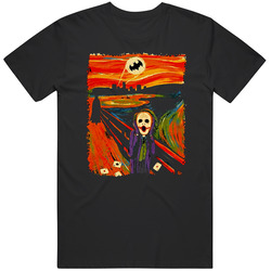 Van Gogh The Scream Painting X Batman And Joker Mashup Artwork T Shirt