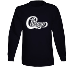 Chicago Band Logo Rock Music Celebrity Tribute Worn Look Long Sleeve T Shirt