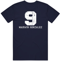 Marwin Gonzalez No.9 Houston Baseball Fan Worn Look Sports T Shirt Marwin Gonzalez No.9 Houston Baseball Fan Worn Look Sports T Shirt