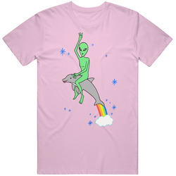 Alien Riding Rainbow Dolphin Funny Gift T Shirt Alien Riding Rainbow Dolphin Funny Gift T Shirt